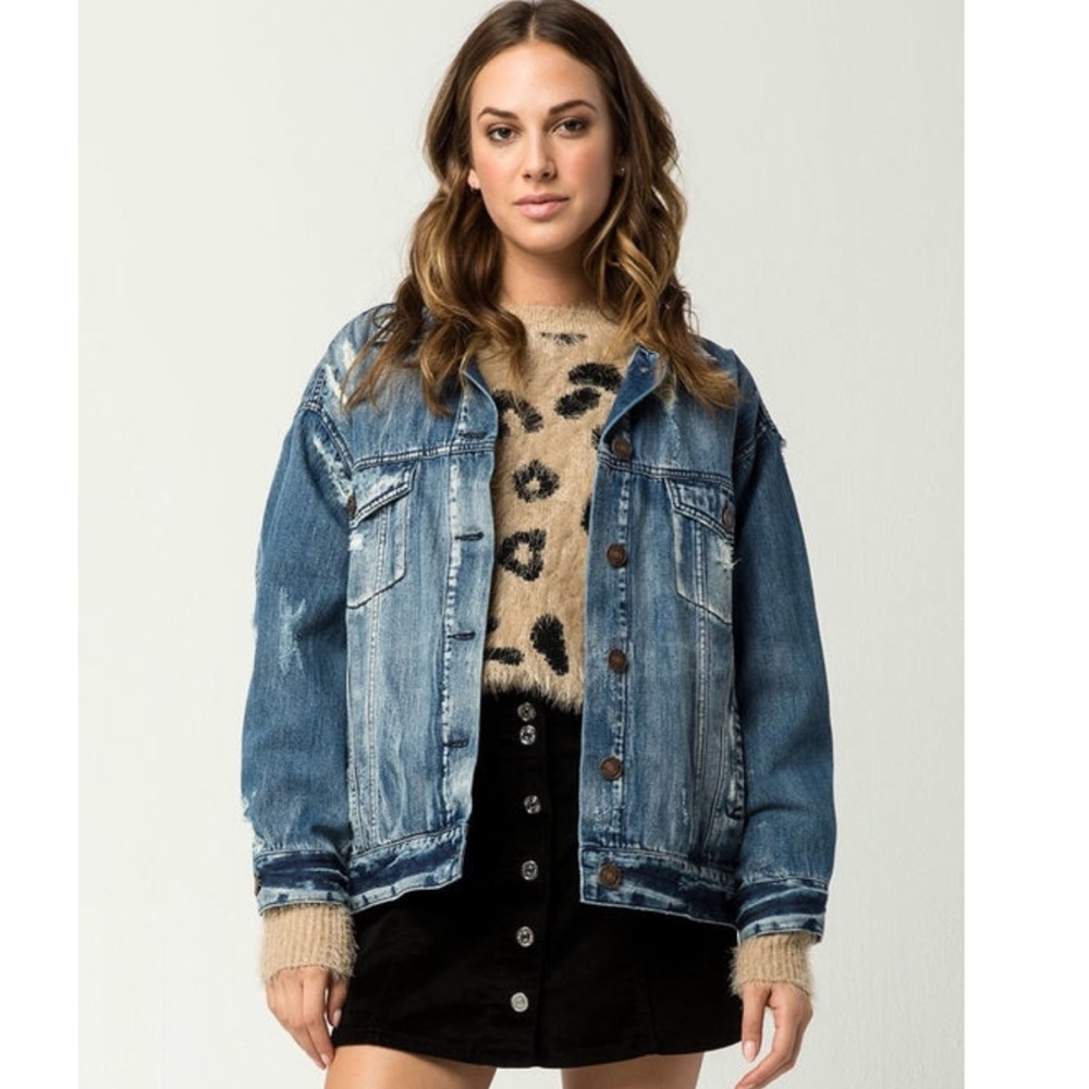 Sky and Sparrow ripped denim jacket